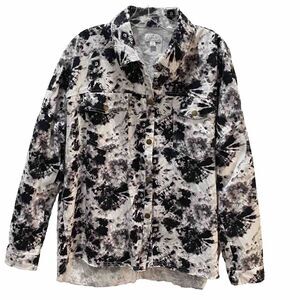 Mudpie Sterling Shacket Black‎ Tie Dye Jacket Shacket NWOT Size M